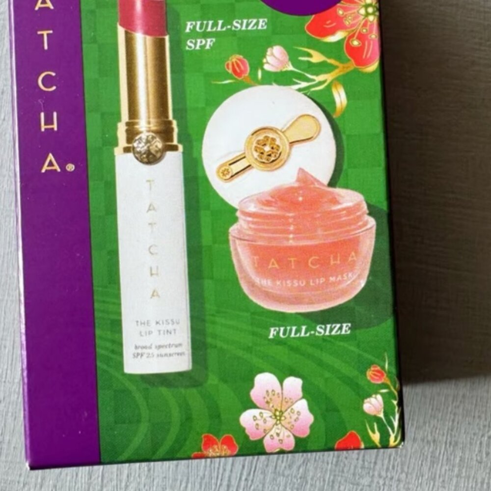 NWT Tatcha The Kissu Lip Mask The Kissu Lip Tint Plum & Plump Lip Set